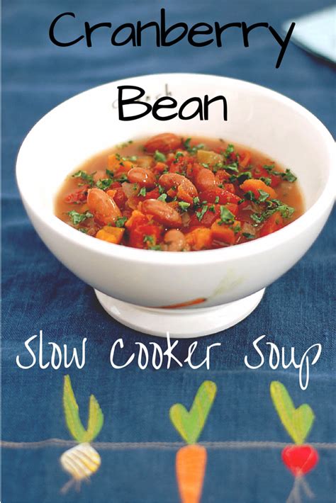 Italian Slow Cooker Cranberry Bean Soup with Greens - Healthy Slow Cooking