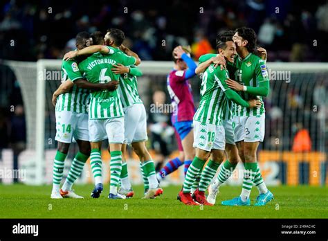 Real Betis players celebrating the victory during the La Liga match ...