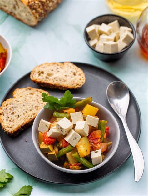 Greek Vegetable Stew with Tofu “Feta” - The Vegan Atlas