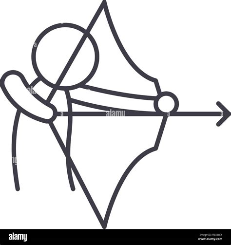 Archery line icon concept. Archery vector linear illustration, symbol ...