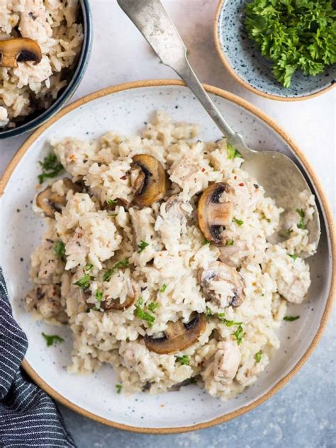 Creamy Chicken and Rice With Mushroom - The flavours of kitchen