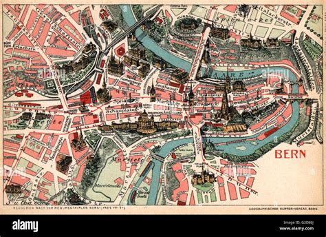 Bern city map hi-res stock photography and images - Alamy