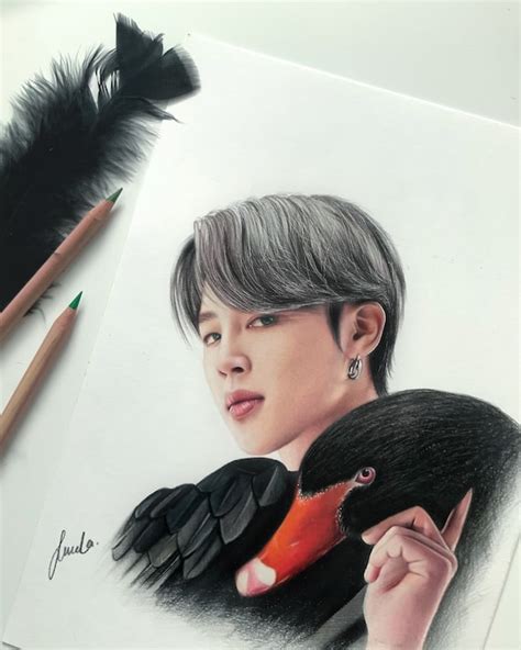 BTS Jimin Black Swan colored pencil drawing : | Etsy