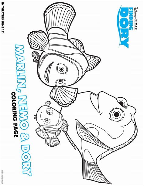 Finding Dory Coloring Pages