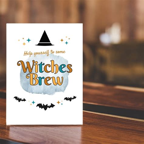 Witches Brew Printable Halloween Coffee Bar Halloween Party - Etsy