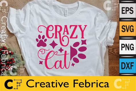 Crazy Cats Quotes Design Svg Bundle Svg Graphic by T-Shirt_Design ...