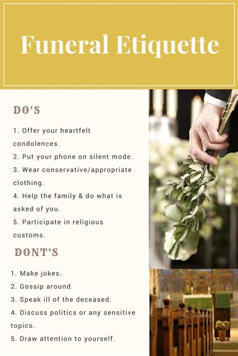 Do’s and Don’ts – funeral.com | Funeral etiquette, Heartfelt condolences, Funeral planning