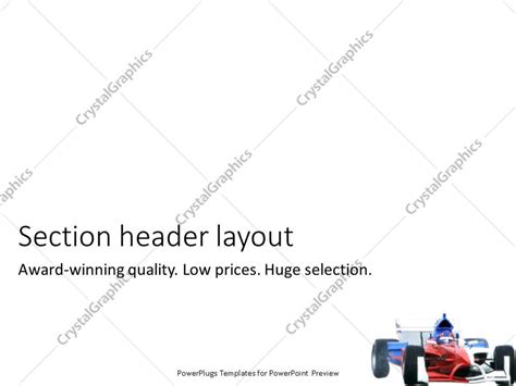 PowerPoint Template: Race driver in colorful sport car on race track ...