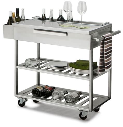 NewAge Products Inc. Stainless Steel Outdoor Kitchen Bar Cart in Slate ...