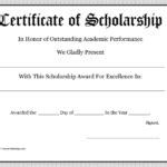 Scholarship Certificate Template Word (1) - TEMPLATES EXAMPLE | TEMPLATES EXAMPLE