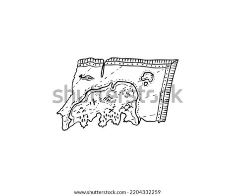 Piece Pirate Map Hand Drawn Old Stock Vector (Royalty Free) 2204332259 | Shutterstock