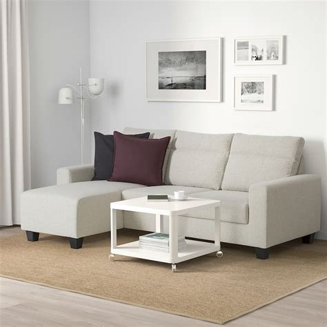 BOLLSTANÄS sofá 3 lugares, c/chaise longue/Gunnared bege - IKEA