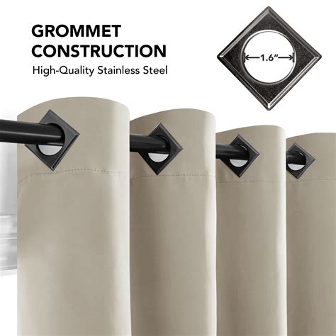 Deconovo Grommet Blackout Curtains Set of 2, Solid Thermal Insulated, 52"x84", Beige - Walmart.com