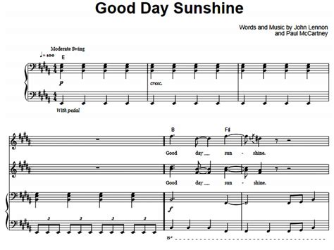 The Beatles - Good Day Sunshine Free Sheet Music PDF for Piano | The ...