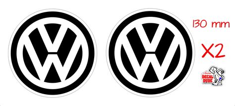 VW Stickers matt black TWO (2) 130 mm each - Crazy Fish