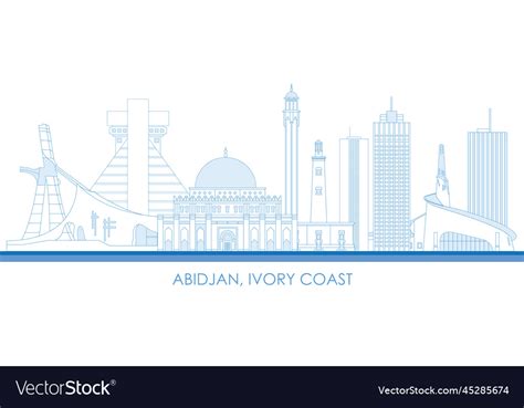 Outline skyline panorama of city abidjan Vector Image