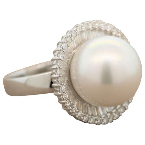 Pearl Diamond Gold Ring at 1stDibs