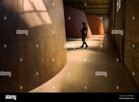 Richard Serra metal sculptures at DIA Beacon in Beacon New York state ...