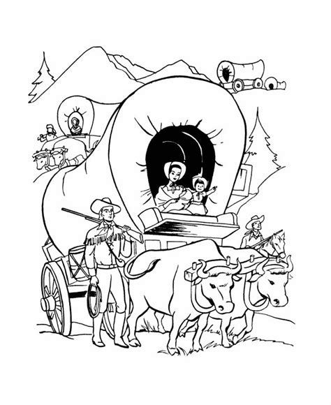 Covered Wagon Coloring Page - Coloring Home