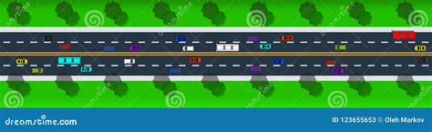 Countryside Road Top View Vector Illustration. Stock Vector ...