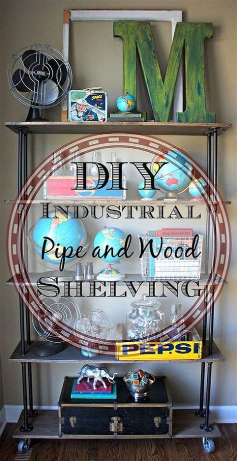 DIY Industrial Pipe and Wood Shelving