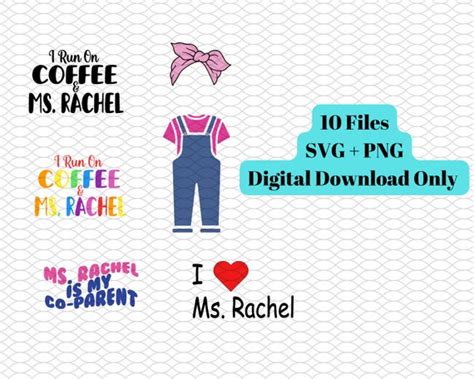 Ms Rachel SVG Cut File CRICUT Miss Rachel PNG Songs for - Etsy UK