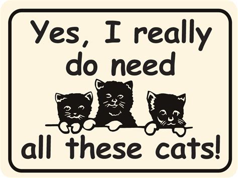 Cat- Yes I really do need all these cats Funny aluminum sign - World ...