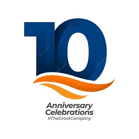 Premium Vector | 10 years anniversary celebrations logo design concept