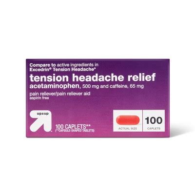 Acetaminophen Tension Headache Coated Caplets- 100ct - Up & Up™ : Target