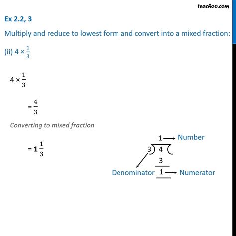 Ex 2.2, 3 - Convert to mixed fraction (ii) 4 × 1/3 - Teachoo Maths