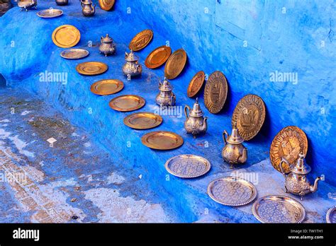 CHEFCHAOUEN, MOROCCO - APRIL 24, 2019: Colorful Moroccan fabrics and ...