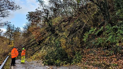 Mini tornado hits Powys bringing down several trees and closing major roads | ITV News Wales