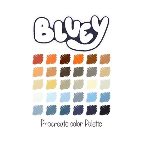 Bluey Procreate Color Palette | Etsy Canada