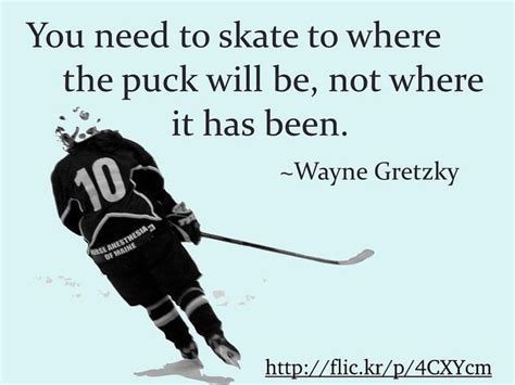 You need to skate to where the puck will be, not where it has been ...