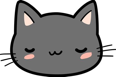 Cute Kitty Cat Head Cartoon Element 9665310 PNG