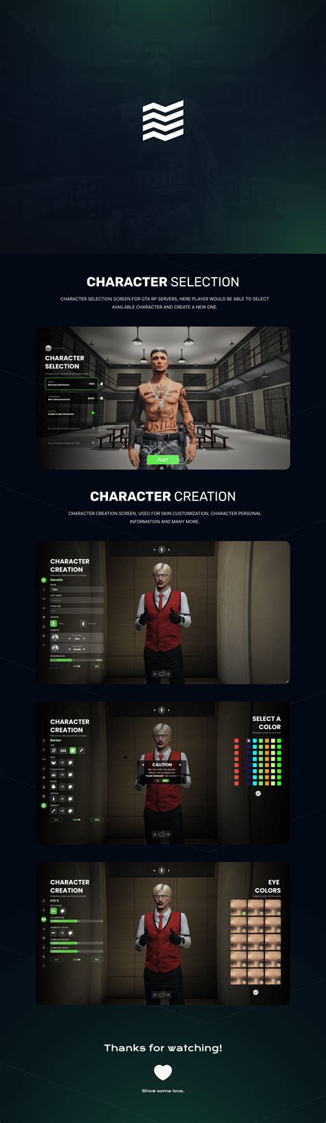 [GTA RP] Character creation UI :: Behance