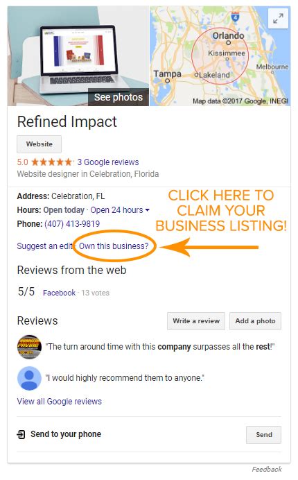 Claim your Google My Business Listing | Refined Impact