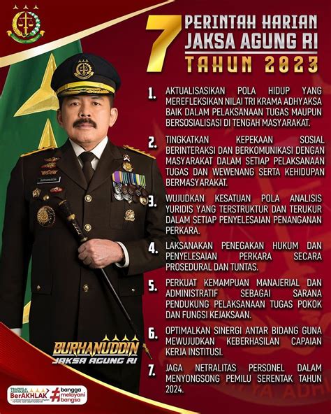 7 Perintah Harian Jaksa Agung RI Tahun 2023 | Kejaksaan Negeri Kepahiang