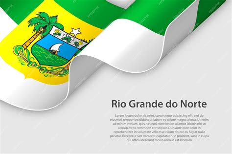 Premium Vector | 3d ribbon with flag rio grande do norte brazilian state isolated on white ...