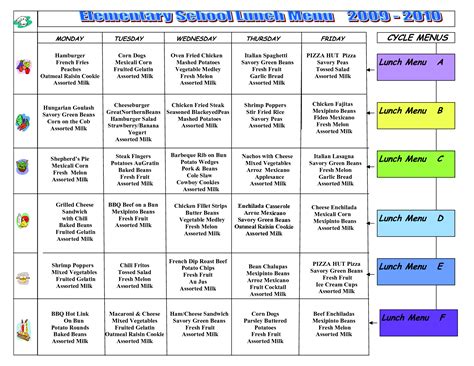 4 Week Cycle Menu - Quotes Viral