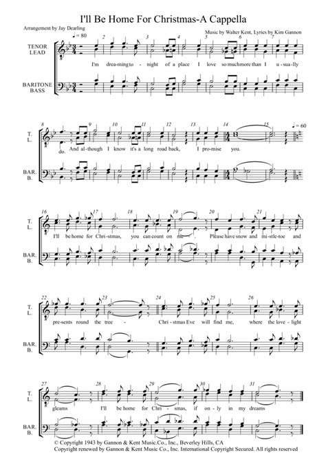 I'll Be Home For Christmas Sheet Music | Rascal Flatts | TTBB Choir