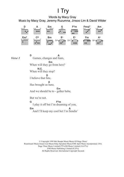 I Try by Macy Gray - Guitar Chords/Lyrics - Guitar Instructor