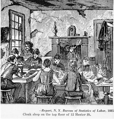 An illustration showing sweatshop conditions. Caption read… | Flickr