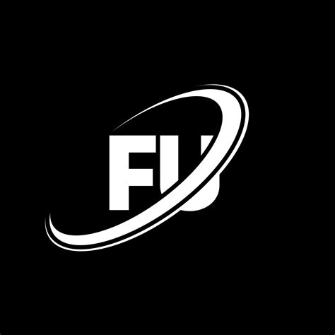 FU F U letter logo design. Initial letter FU linked circle uppercase ...