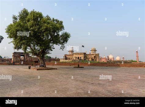 LAHORE, PAKISTAN -SEP 23, 2016: Frontal view of the Shahi Qila, the ...