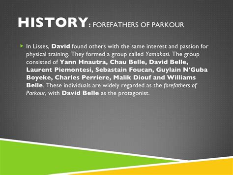 Parkour History