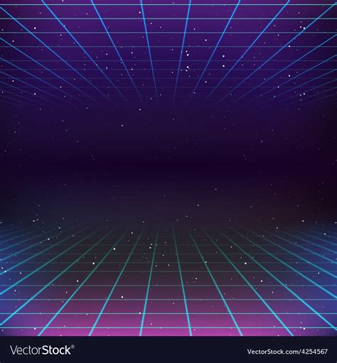 80s retro sci-fi background Royalty Free Vector Image