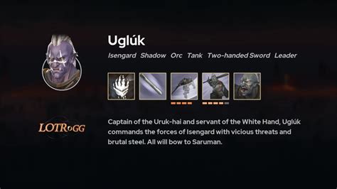 Uglúk Gear list | Lord of the Rings Heroes of Middle Earth - LOTR.gg