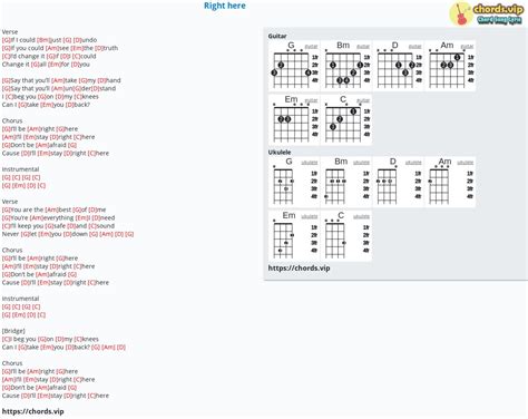 Chord: Right here - tab, song lyric, sheet, guitar, ukulele | chords.vip