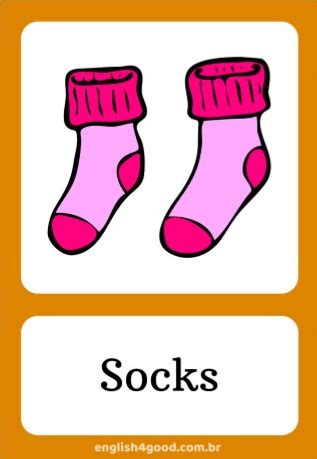 Flashcards - Socks | Fichas ingles, Logico matematico, Motivacion